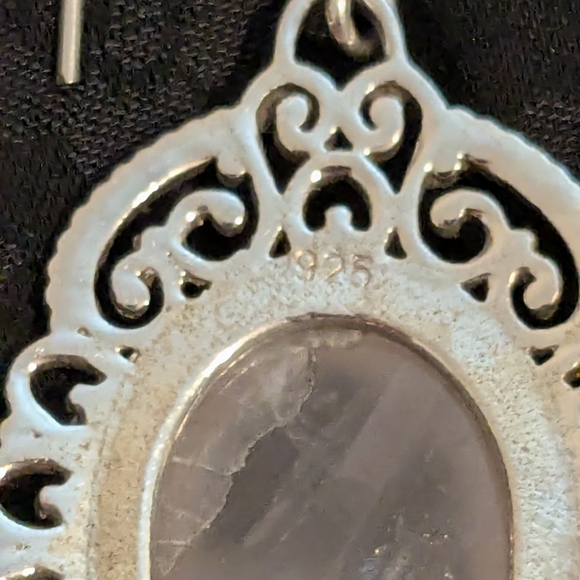 Antique Style Earrings 925 Sterling Silver Pink Rose Quartz Filigree Earrings - Picture 5 of 8